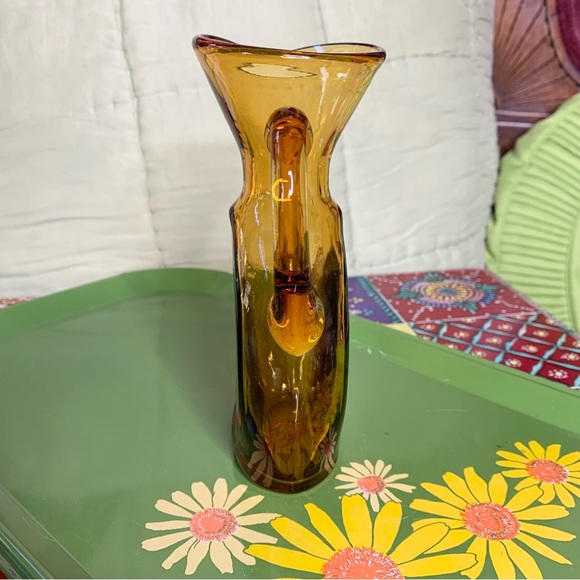 MCM Amber Glass Pitcher - Picture 3 of 9